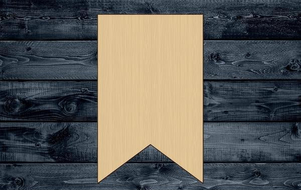 Banner Flag Ribbon Wood Cutout Shape Silhouette Blank Unpainted 1/4 in