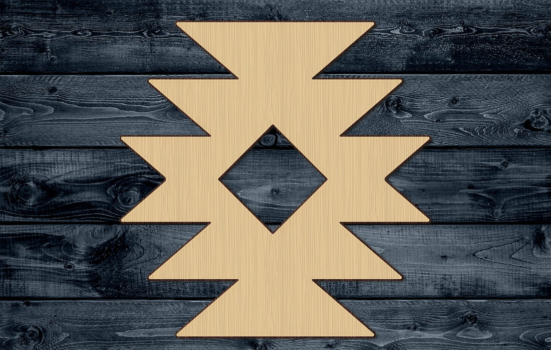 Wood Sign Cutout Aztec Tribal Native American Pattern Ancient Old 1/4 inch thick