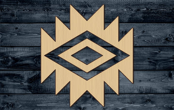 Wood Sign Cutout Aztec Tribal Native American Pattern Ancient Old 1/4 inch thick