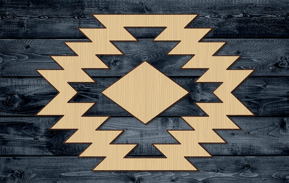 Wood Sign Cutout Aztec Tribal Native American Pattern Ancient Old 1/4 inch thick