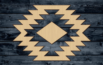 Wood Sign Cutout Aztec Tribal Native American Pattern Ancient Old 1/4 inch thick