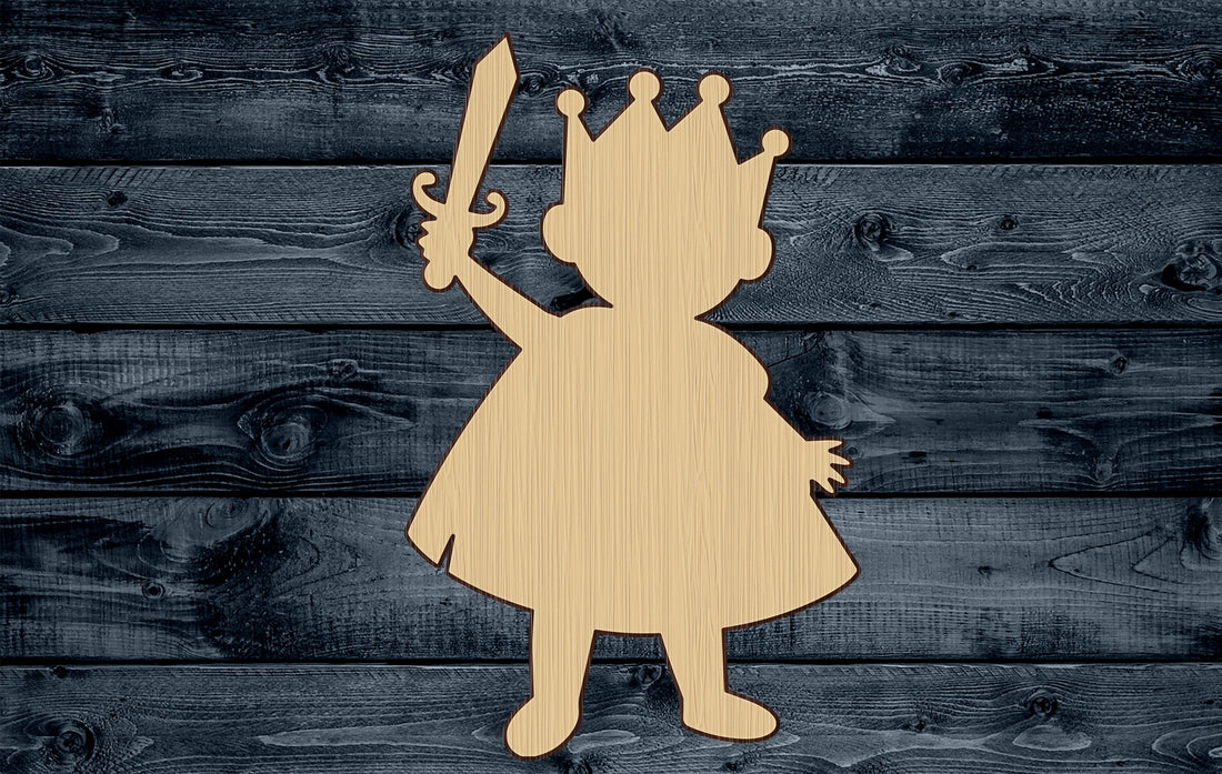 Wood Sign Cutout King Prince Baby Crown Sword Boy Kid Sword Toy 1/4 inch thick