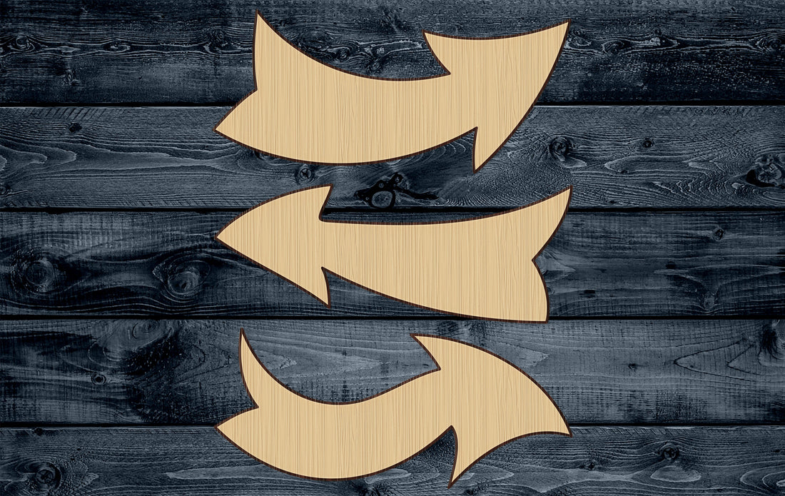 Wood Sign Cutout Arrow Trick Wonder Warped Magic Fairy Direction 1/4 inch thick