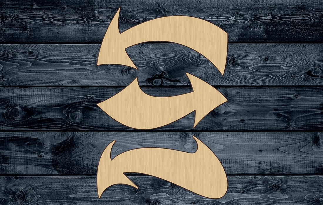 Wood Sign Cutout Arrow Trick Wonder Warped Magic Fairy Direction 1/4 inch thick