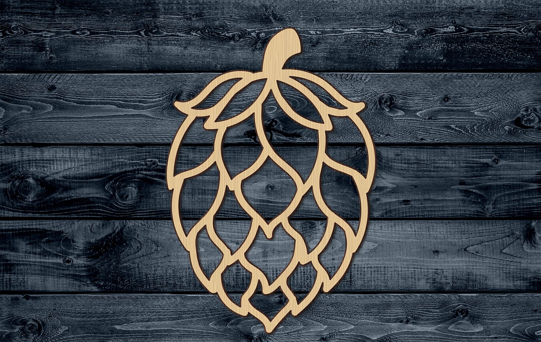 Wood Sign Cutout Beer Hop Fruit Plant Cone 1/4 inch thick