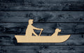 Canoe Boat Paddle Boy Fishing Dog Hunting Travel Vacation Lake Gift DIY Wood Cutout Shape Silhouette Blank Unpainted Sign 1/4 inch thick