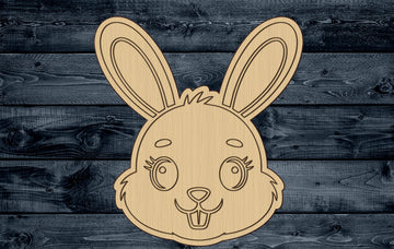 Wood Sign Cutout Bunny Rabbit Easter Baby Animal Engraved Scored 1/16 inch thick