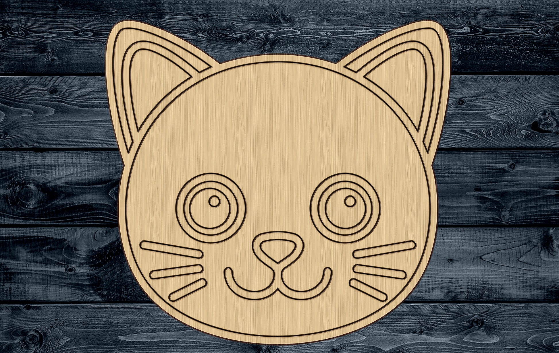 Wood Sign Cutout Cat Kitten Pet Baby Animal Etched Engraved 1/16 inch thick
