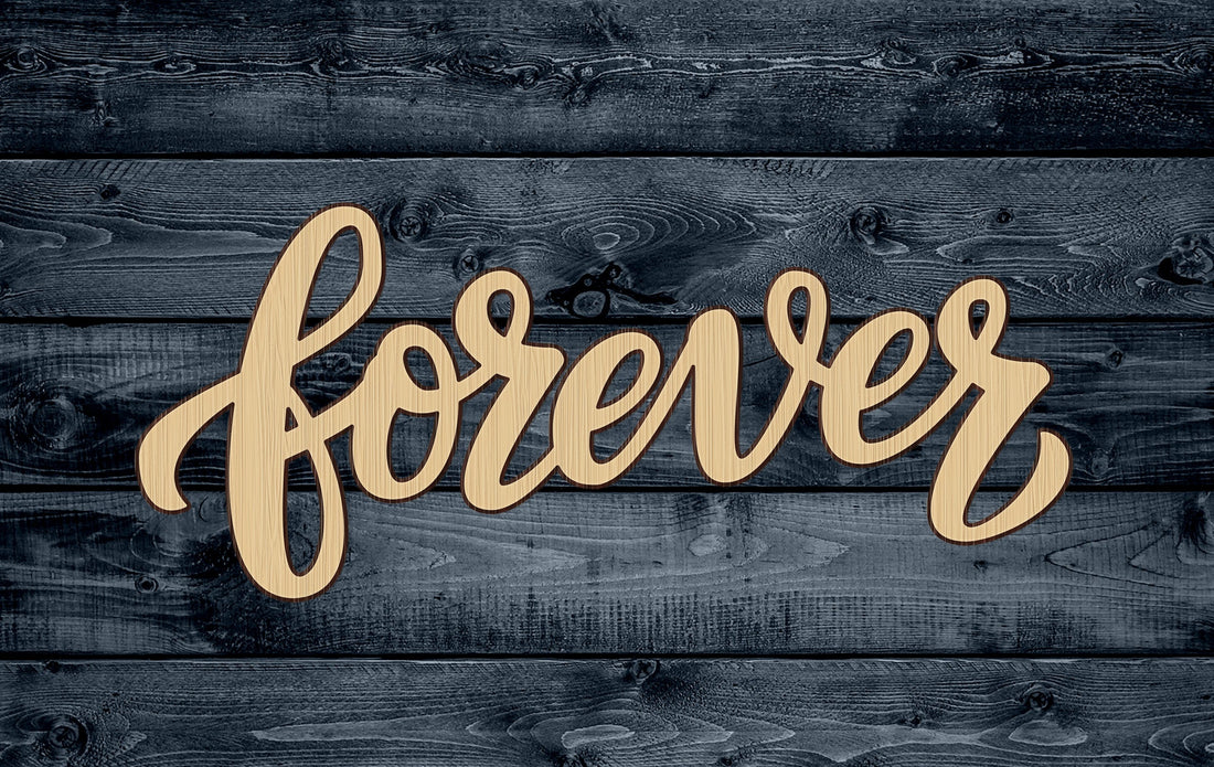 Forever Friends Family Home Greeting Script Word Letter Gift DIY Wood Cutout Shape Silhouette Blank Unpainted Sign 1/4 inch thick