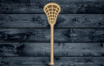 Wood Sign Cutout Lacrosse Stick Engraved Sport 1/16 inch thick