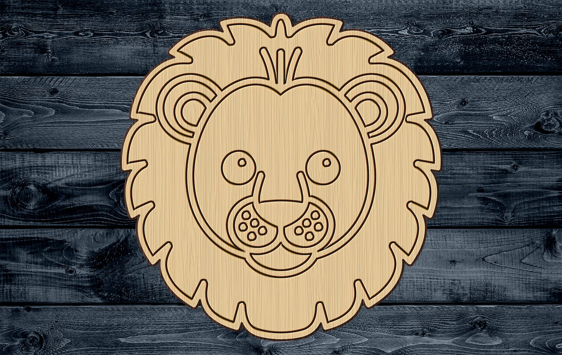 Wood Sign Cutout Lion Baby Kid Jungle Animal Engraved Scored 1/16 inch thick