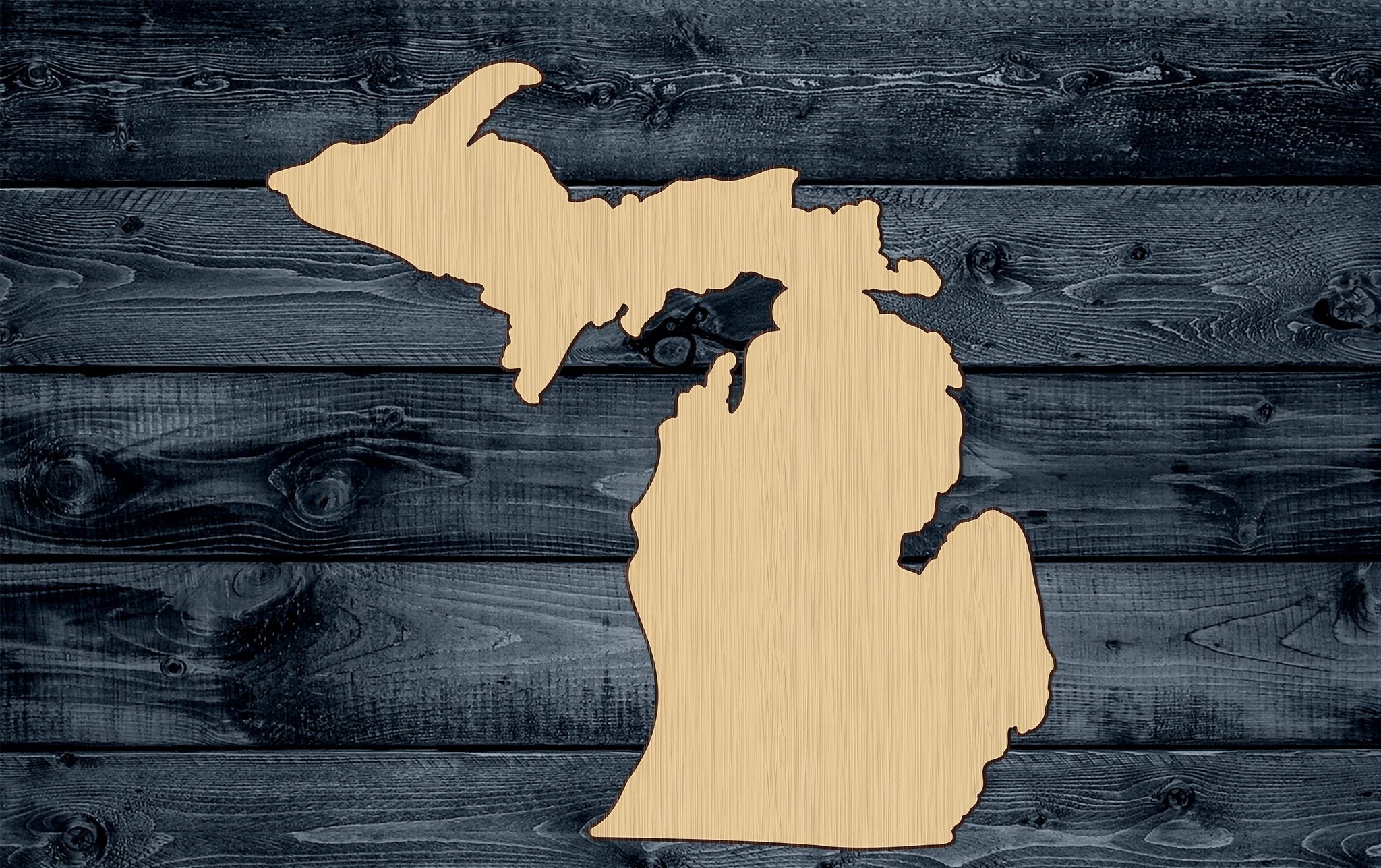 Michigan State Map Shape Silhouette Blank Unpainted Gift DIY Wood Cutout Sign 1/4 inch thick