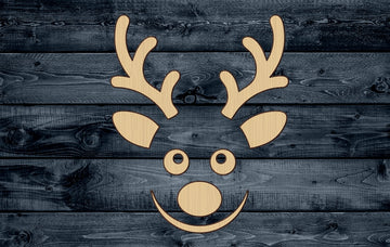 Wood Sign Cutout Reindeer Deer Christmas Face Head Santa Set Animal 1/4 inch thick