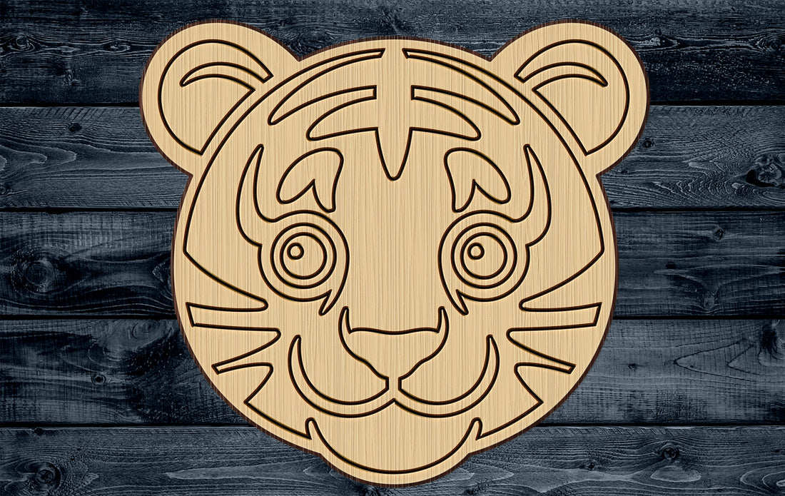 Wood Sign Cutout Tiger Baby Kid Jungle Animal Engraved Scored 1/16 inch thick