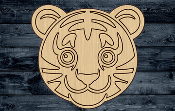 Wood Sign Cutout Tiger Baby Kid Jungle Animal Engraved Scored 1/16 inch thick