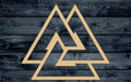 Valknut Viking Odin Nordic Gift DIY Wood Cutout Shape Silhouette Blank Unpainted Sign 1/4 inch thick
