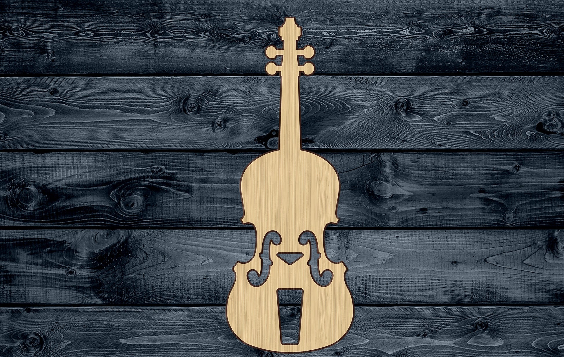 Wood Sign Cutout Violin Music Orchestra Instrument 1/4 inch thick