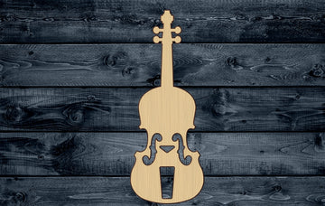Wood Sign Cutout Violin Music Orchestra Instrument 1/4 inch thick