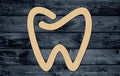 Tooth Outlined Stylized Dentist Wood Cutout Shape Silhouette Blank Unpainted Sign 1/4 inch thick