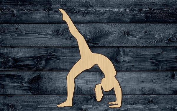 Yoga Gymnast Sport Zen Girl Woman Wood Cutout Shape Silhouette Blank Unpainted 1/4 inch thick