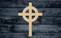 Cross Celtic Wheel Ringed Wood Cutout Shape Silhouette Blank Unpainted Sign 1/4 inch thick