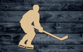 Hockey Ice Player Sport Winter Stick Puck Wood Cutout Shape Silhouette Blank Unpainted Sign 1/4 inch thick