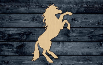 Horse Standing Rear Up Animal Stallion Wild Wood Cutout Silhouette Blank Unpainted Sign 1/4 inch thick