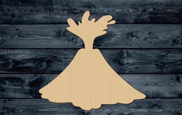 Volcano Lava Mountain Island Wood Cutout Silhouette Blank Unpainted Sign 1/4 inch thick