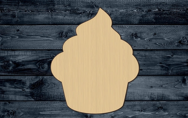 Cupcake Cake Dessert Food Wood Cutout Shape Silhouette Blank Unpainted Sign 1/4 inch thick