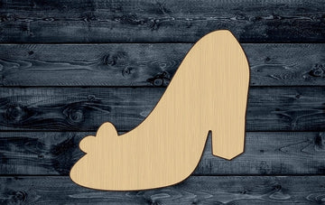Shoe Women Vintage Cinderella Wood Cutout Contour Silhouette Blank Unpainted Sign 1/4 inch thick