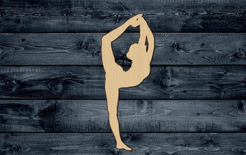 Gymnast Yoga Woman Girl Dancer Wood Cutout Shape Silhouette Blank Unpainted Sign 1/4 inch thick
