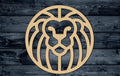 Lion Head Outlined Stylized Round Animal King Wood Cutout Shape Silhouette Blank Unpainted Sign 1/4 inch thick