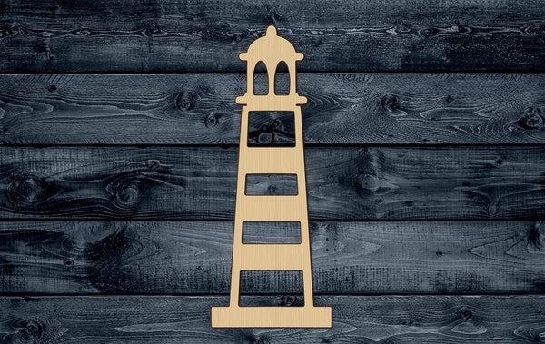 Lighthouse Lamp Sea Ocean Beach Wood Cutout Shape Silhouette Blank Unpainted Sign 1/4 inch thick