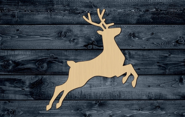 Deer Leap Jump Wild Animal Wood Cutout Silhouette Blank Unpainted Sign 1/4 inch thick