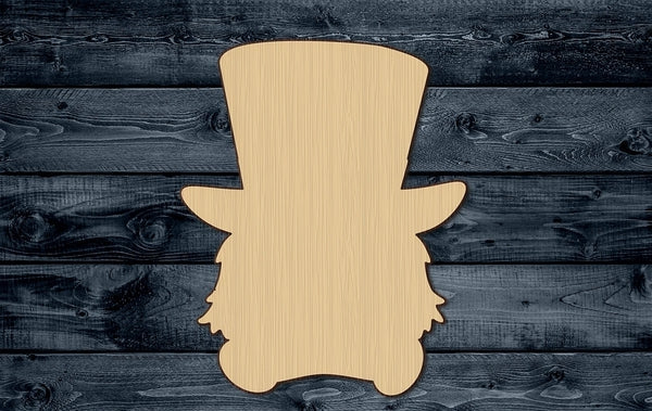 Gnome Patriotic Troll Elf Beard Hat Wood Cutout Silhouette Blank Unpainted Sign 1/4 inch thick