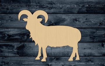 Ram Sheep Animal Farm Horns Shape Silhouette Blank Unpainted Wood Cutout Sign 1/4 inch thick