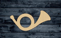 Horn Hunting Instrument Music Blow Call Wood Cutout Shape Silhouette Blank Unpainted Sign 1/4 inch thick