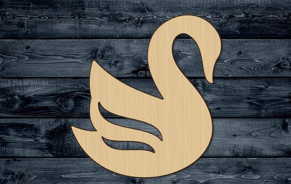 Swan Bird Lake Swim Goose Shape Sign Silhouette Wood Cutout 1/4 inch thick