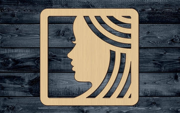 Woman Girl Head Hair Salon Dreadlock Wood Cutout Shape Silhouette Blank Unpainted Sign 1/4 inch thick
