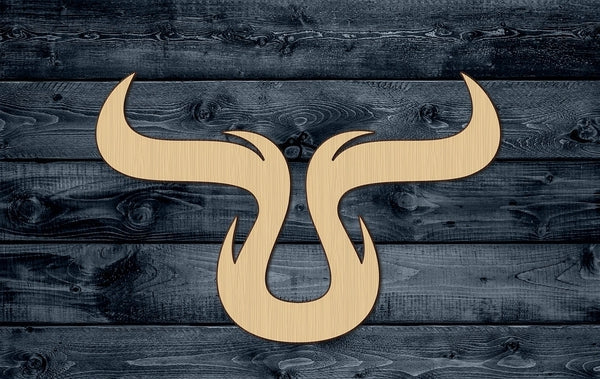 Bull Head Horns Skeleton Outlined Animal Wood Cutout Shape Silhouette Blank Unpainted Sign 1/4 inch thick