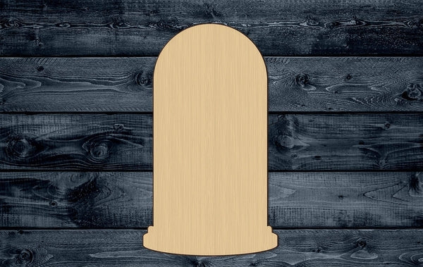 Dome Glass Cloche Bubble Bell Case Wood Cutout Shape Silhouette Blank Unpainted Sign 1/4 inch thick