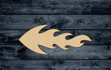 Arrow Flame Fire Direction Wood Cutout Shape Silhouette Blank Unpainted Sign 1/4 inch thick
