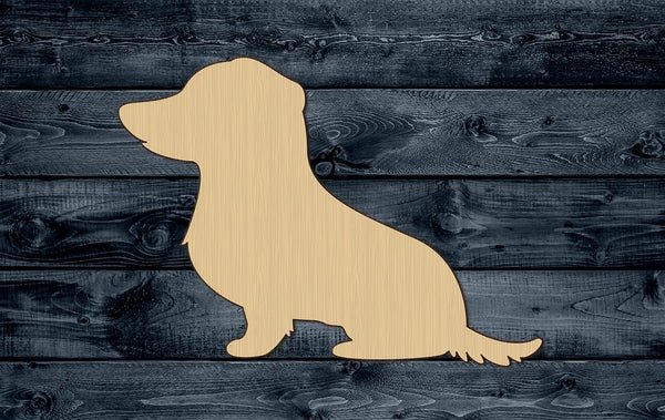 Dog Dachshund Sitting Pup Baby Pet Animal Wood Cutout Shape Silhouette Blank Unpainted Sign 1/4 inch thick