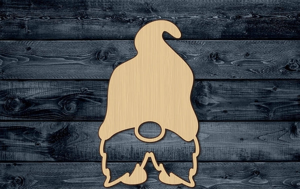 Gnome Garden Beard Elf Hat Dwarf Wood Cutout Shape Silhouette Blank Unpainted Sign 1/4 inch thick