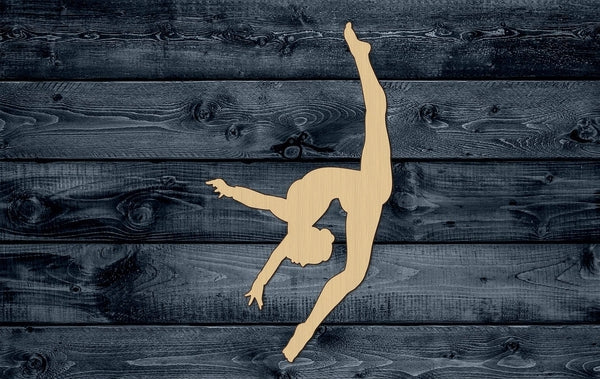 Gymnast Yoga Woman Girl Dancer Wood Cutout Shape Silhouette Blank Unpainted Sign 1/4 inch thick