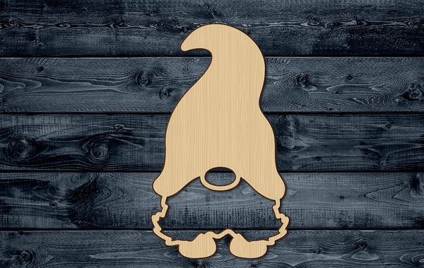 Gnome Garden Beard Elf Hat Wood Cutout Shape Silhouette Blank Unpainted Sign 1/4 inch thick