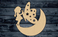 Girl Dream Star Moon Crescent Butterfly Wood Cutout Shape Silhouette Blank Unpainted Sign 1/4 inch thick