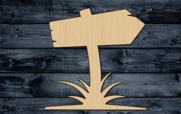 Road Arrow Cracked Grass Vintage Old West Wood Cutout Shape Silhouette Blank Unpainted Sign 1/4 inch thick