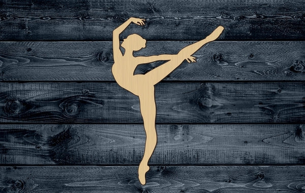 Ballet Ballerina Dancer Woman Girl Wood Cutout Shape Silhouette Blank Unpainted Sign 1/4 inch thick