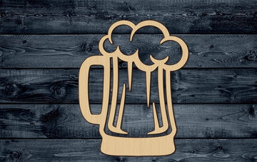 Beer Mug Drink Pub Bar Wood Cutout Shape Silhouette Blank Unpainted Sign 1/4 inch thick